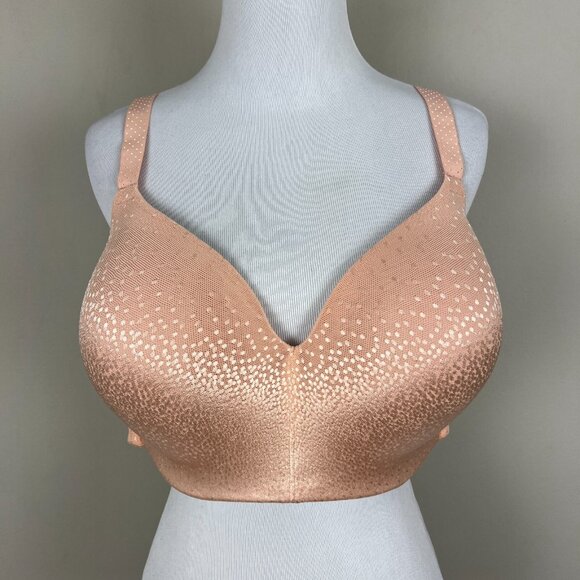 Wacoal Women's 38DDD Back Appeal Wirefree Contour Bra 856303 Padded Cream Peach - Picture 2 of 11